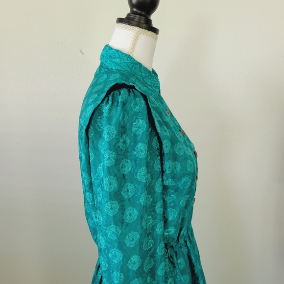 Vintage 80’s Schrader Petite Pleated Dress - Picture 5 of 8